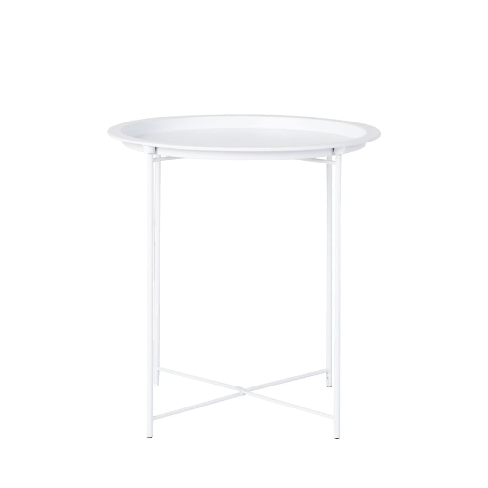 Table basse ronde en métal ø75cm - Blanc