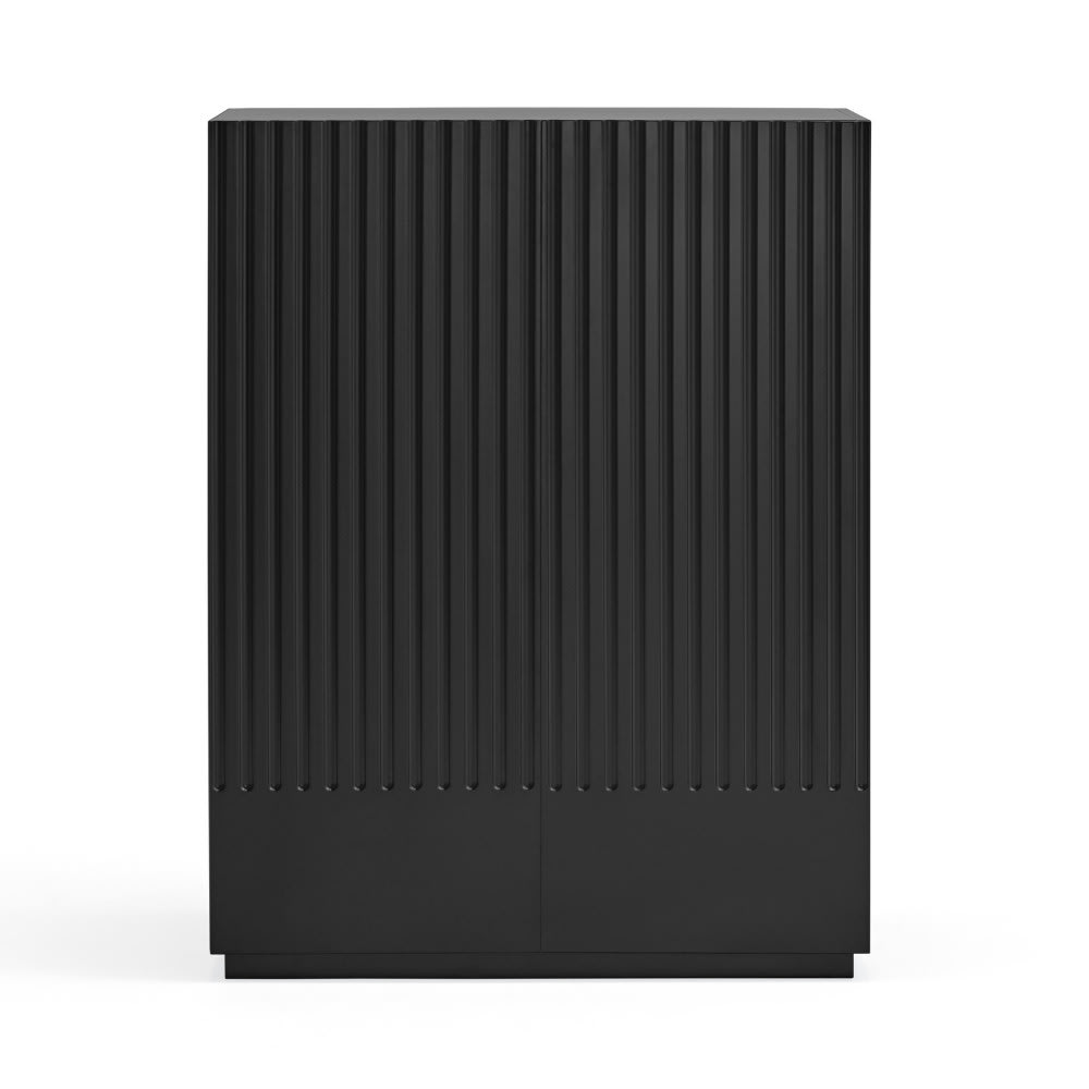 Buffet haut 2 portes en bois H120cm - Noir