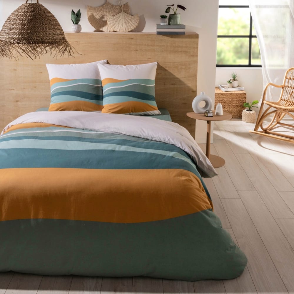 Parure de lit 2 personnes paysage réversible 260x240cm