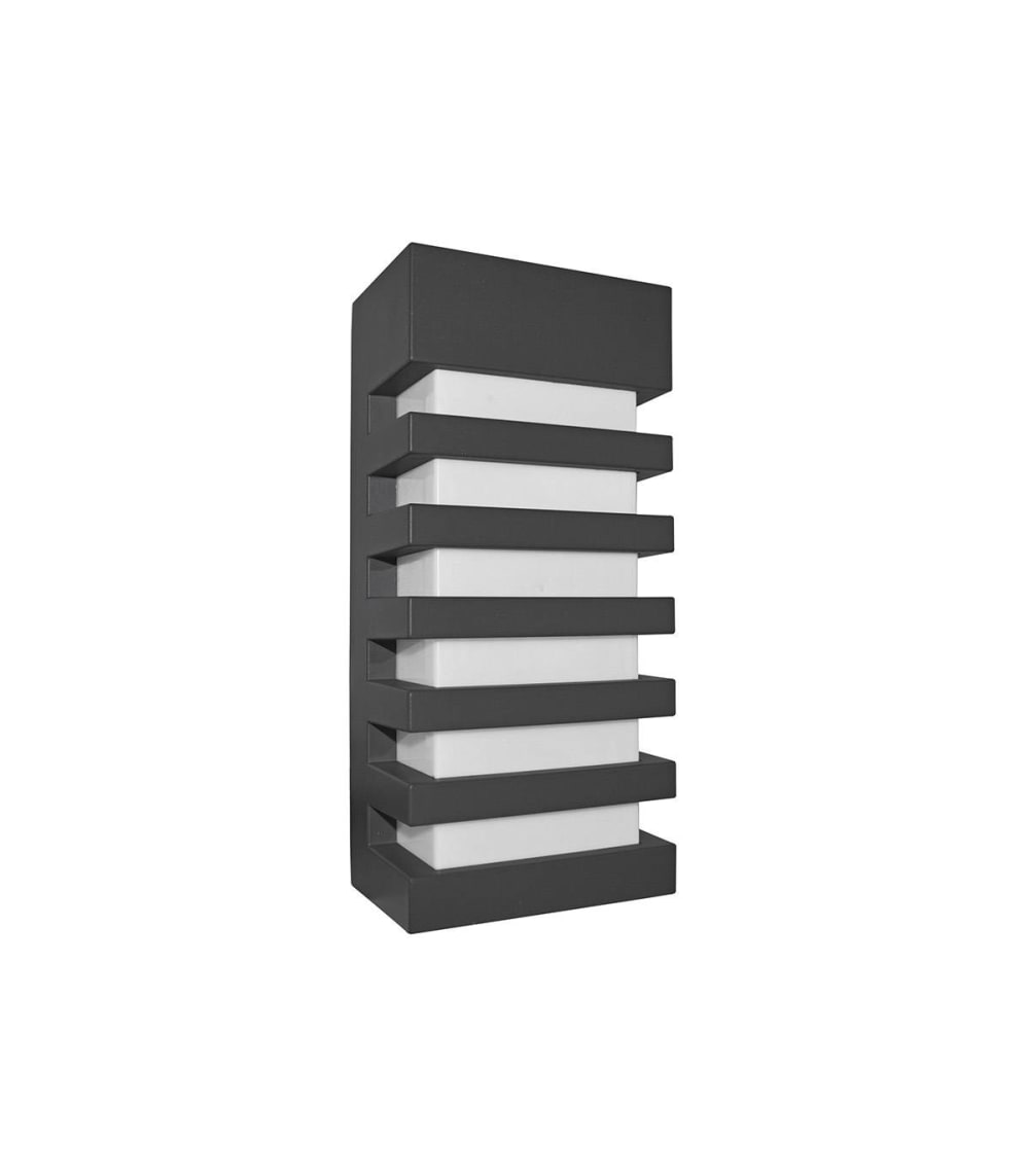 applique extérieure en aluminium noir, h. 27 cm