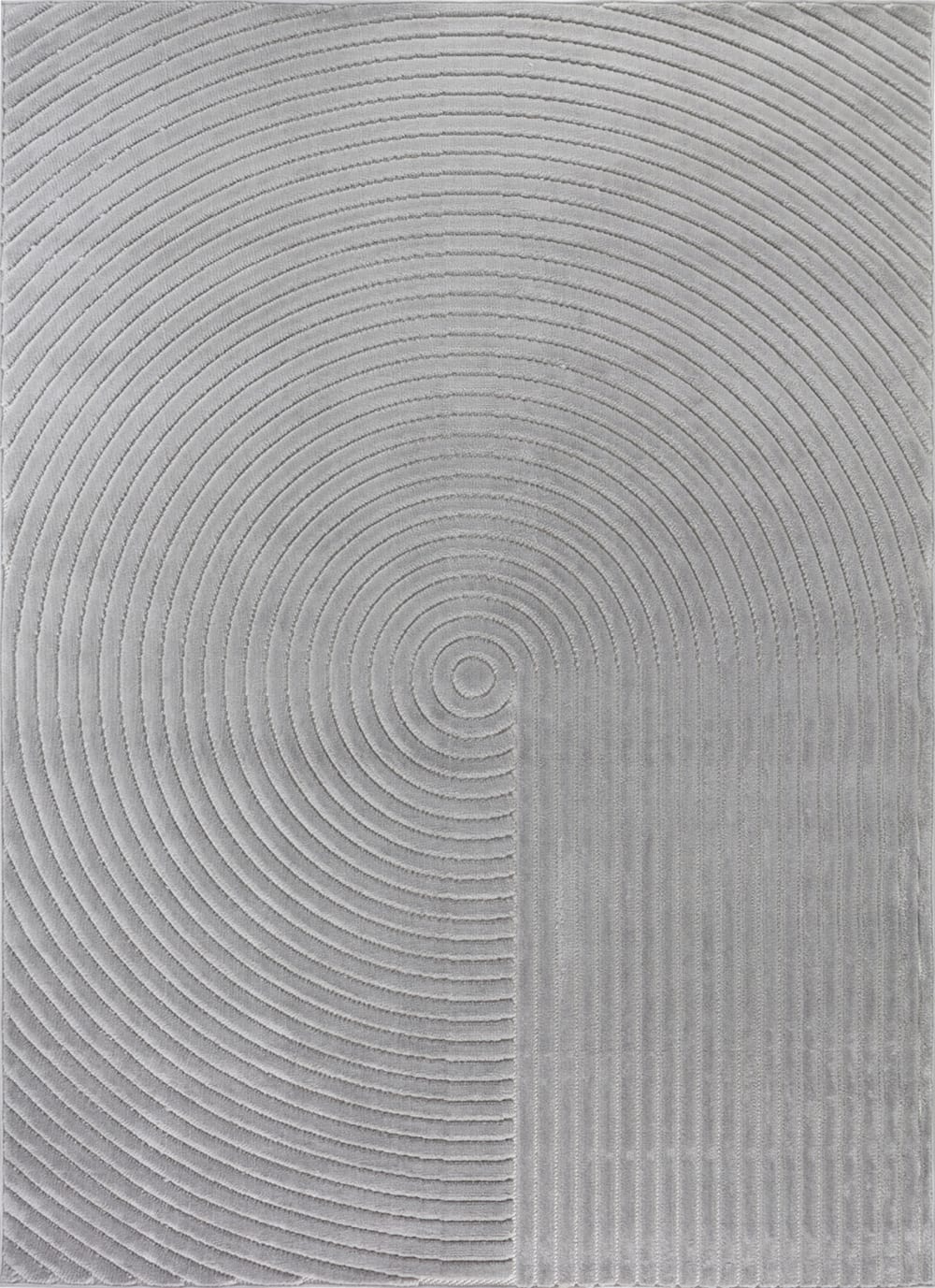 Tapis Intérieur/Extérieur à Motifs 3D en Relief Gris 160x220
