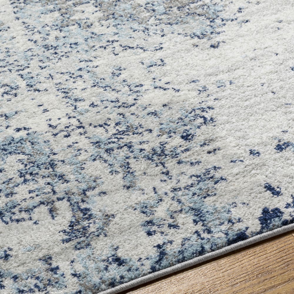 Tapis rond abstrait moderne bleu/gris/blanc ø 160 — vue 4