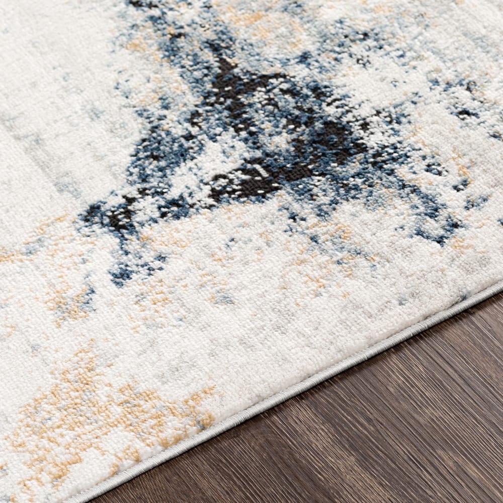 Tapis rond abstrait moderne bleu/gris ø 160 — vue 4