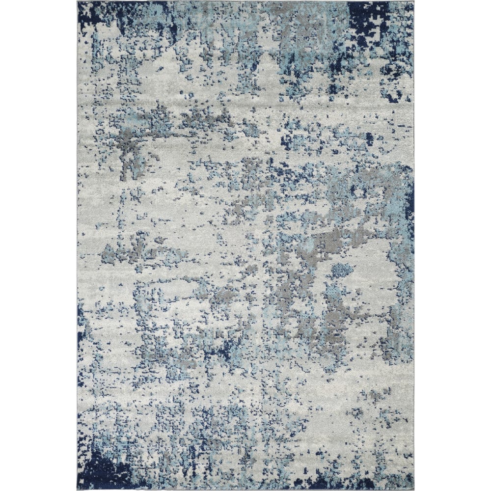 Tapis Abstrait Moderne Bleu/Gris/Blanc 120x170