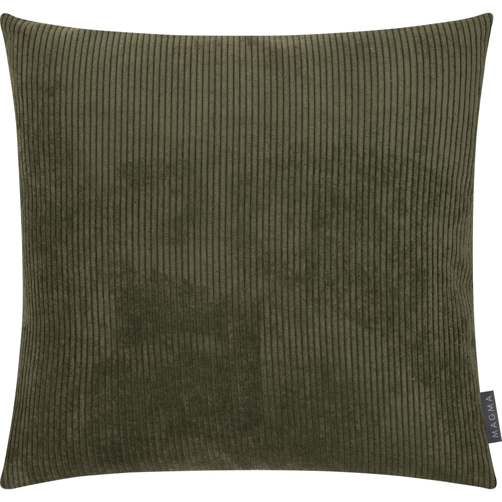 Magma Housses de coussin velours cotelé vert-lot de 2-50x50 style contemporain Certifié Oeko-Tex - Pes - Polyester