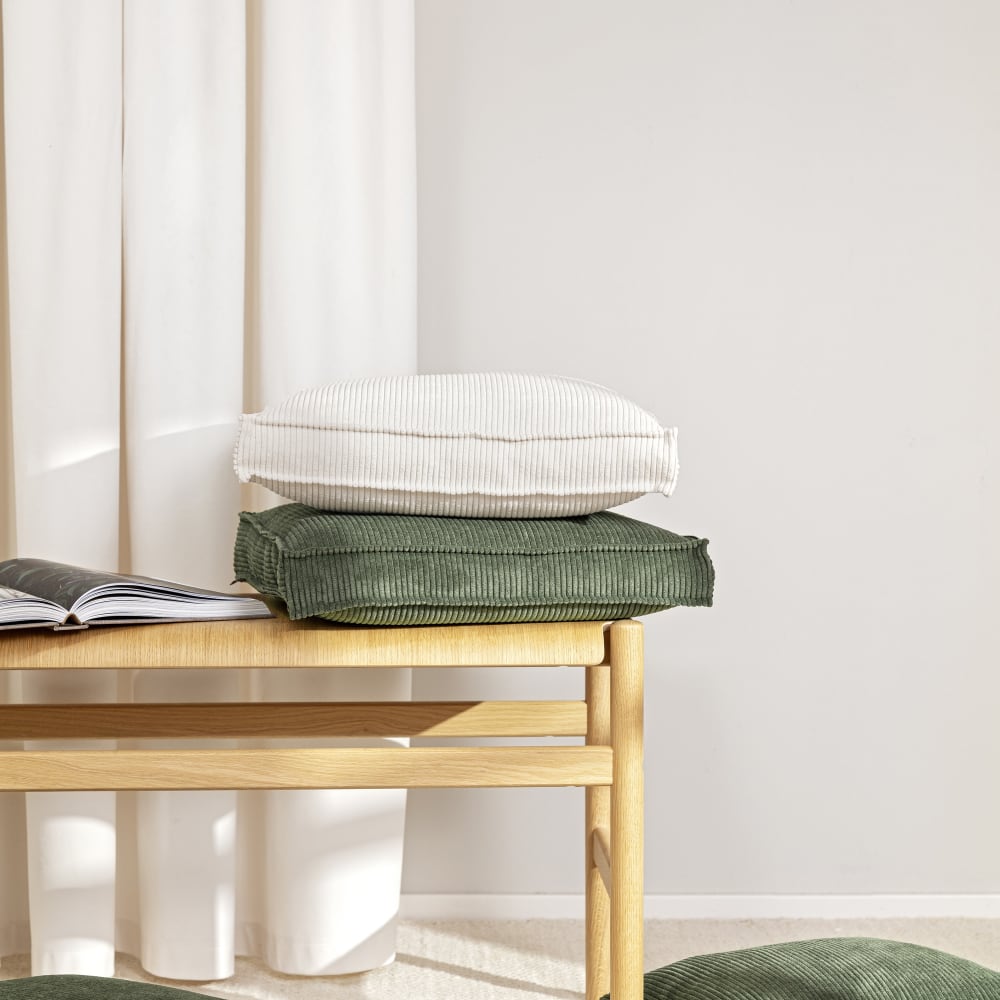 Housses de coussin velours cotelé vert-lot de 2-50x50 - Maisons du Monde