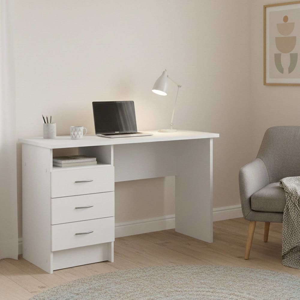 Schreibtisch Holzeffekt weiß 125x48 cm - Maisons Du Monde