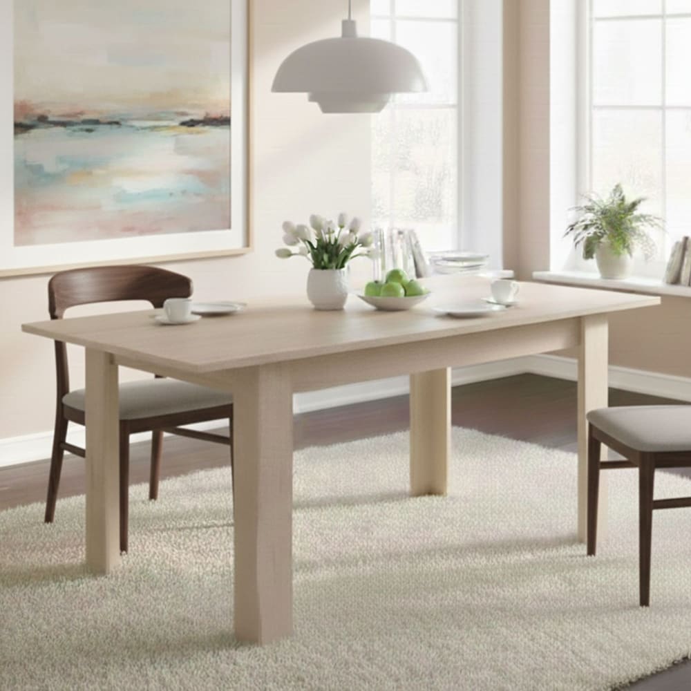 Ausziehbarer Tisch mit Eichenholzeffekt 190x90h77 cm - Maisons Du