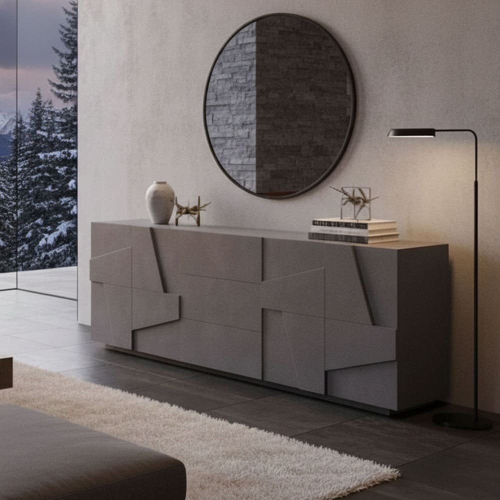 Sideboard in Schieferholzoptik, 224 x 44 x 86 cm - Maisons Du