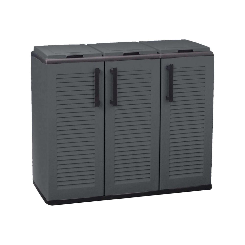 Dmora Mülleimer aus Kunststoff Grau 102x37x84h cm style modern Grau Pp - Polypropylen