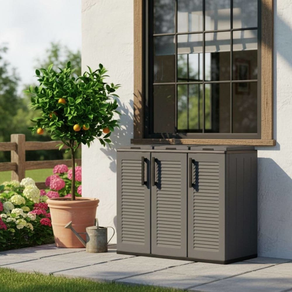 Mülleimer aus Kunststoff Grau 102x37x84h cm - Maisons Du Monde
