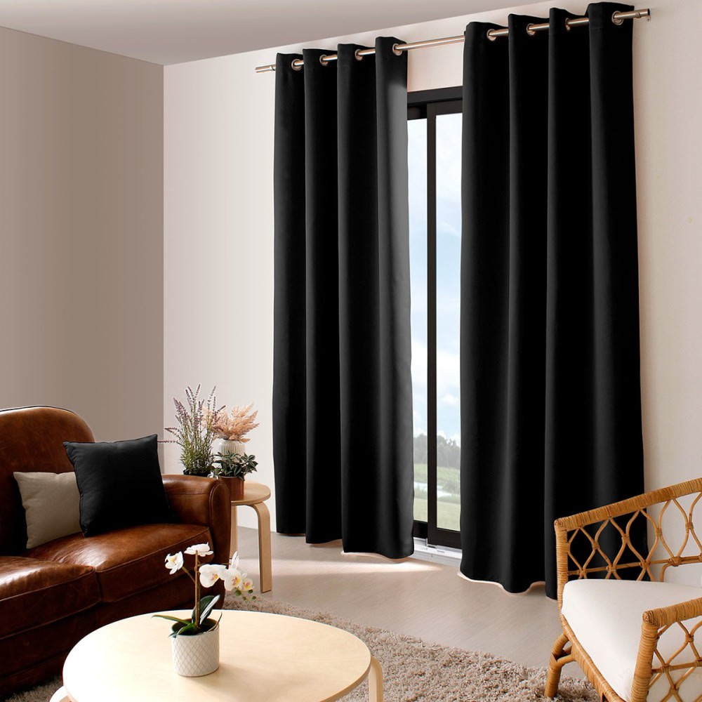 Enjoy Home Rideau occultant 140x240 cm coloris noir style classique chic Certifié Oeko-Tex - Pes - Polyester