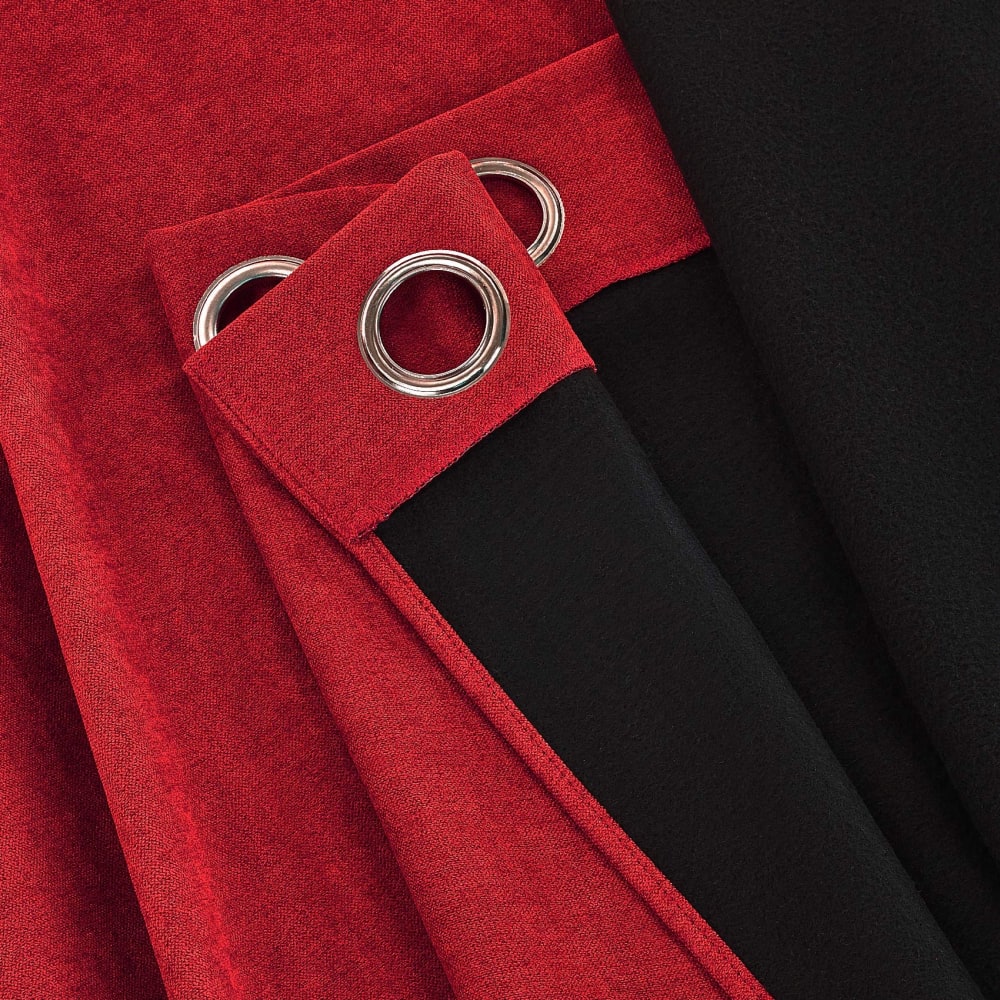 Rideau anti-froid doublé polaire flanelle rouge 140x260 cm - Maisons du Monde