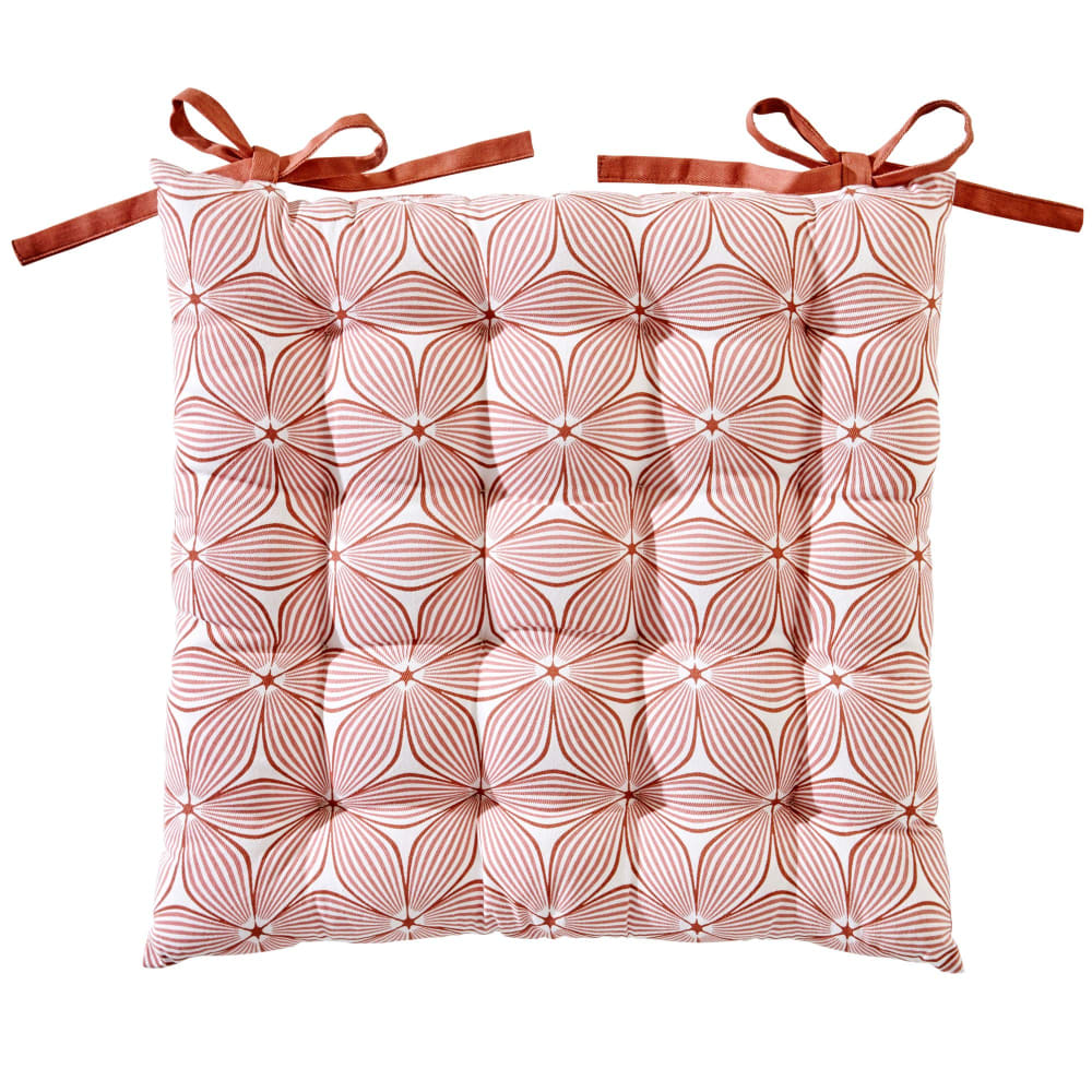 Galette en coton orange terracotta 40x40cm