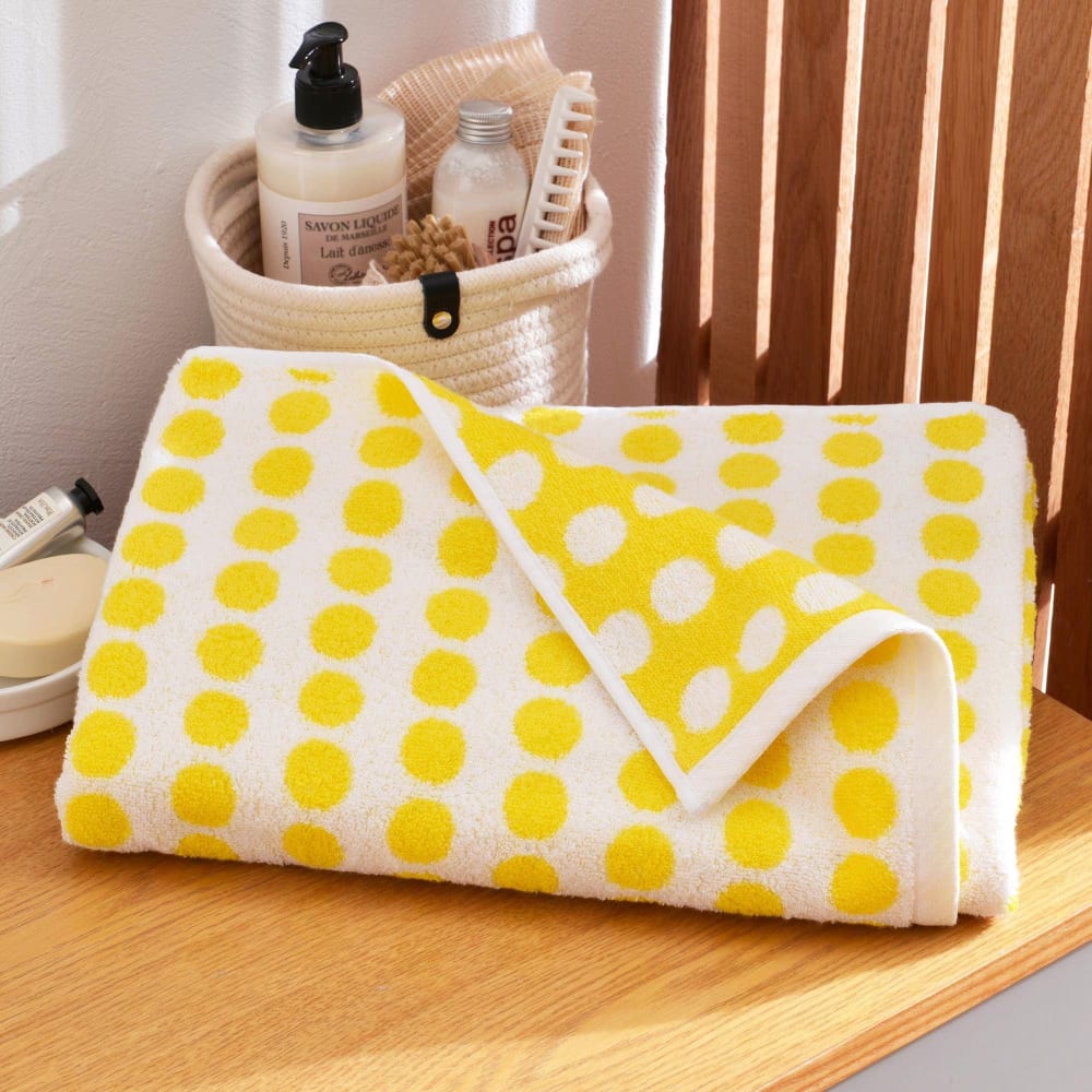 Drap de bain en coton 450 g/m² jaune 70x140cm