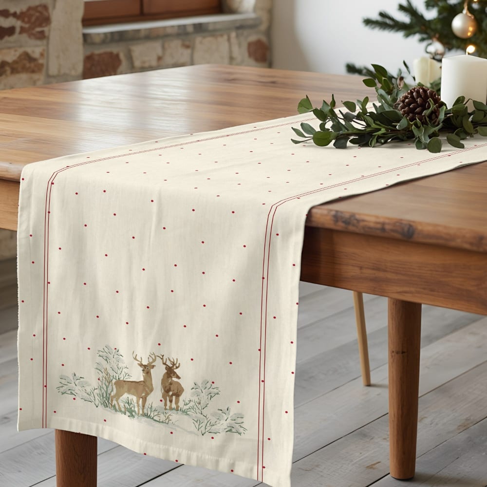 Camino de mesa navidad 100% algodón multicolor 150x55 cm