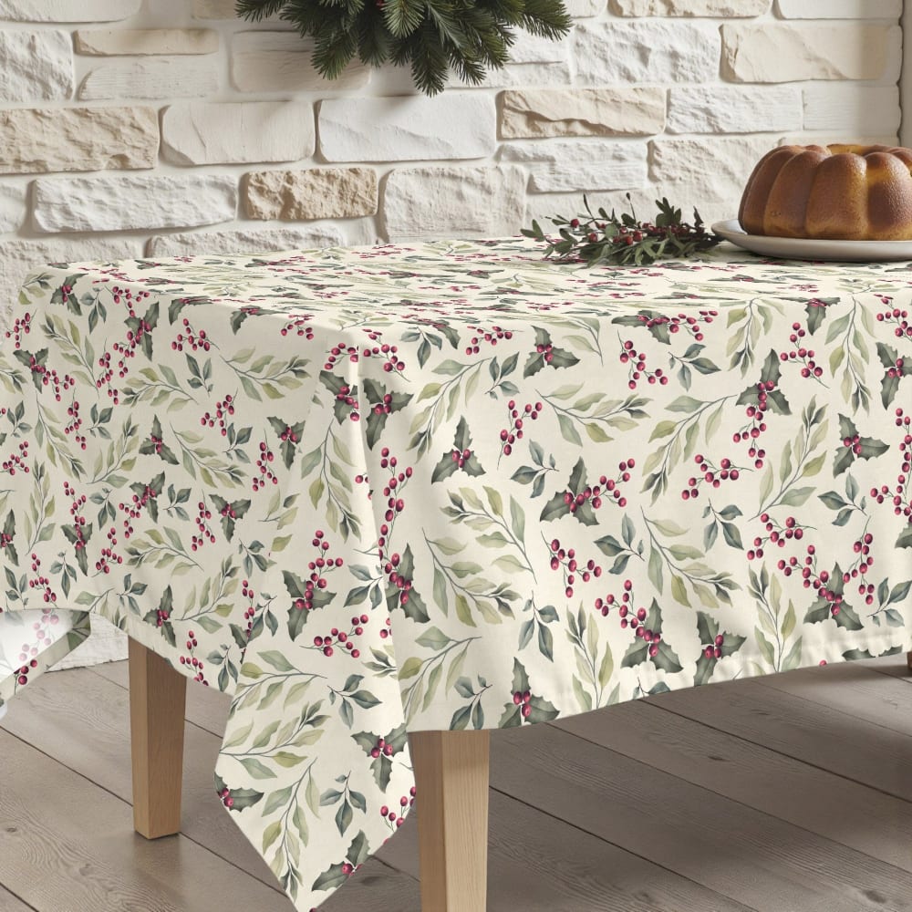 Nappe de noël anti-taches 100% coton multicolore 200x155 cm - Maisons du Monde