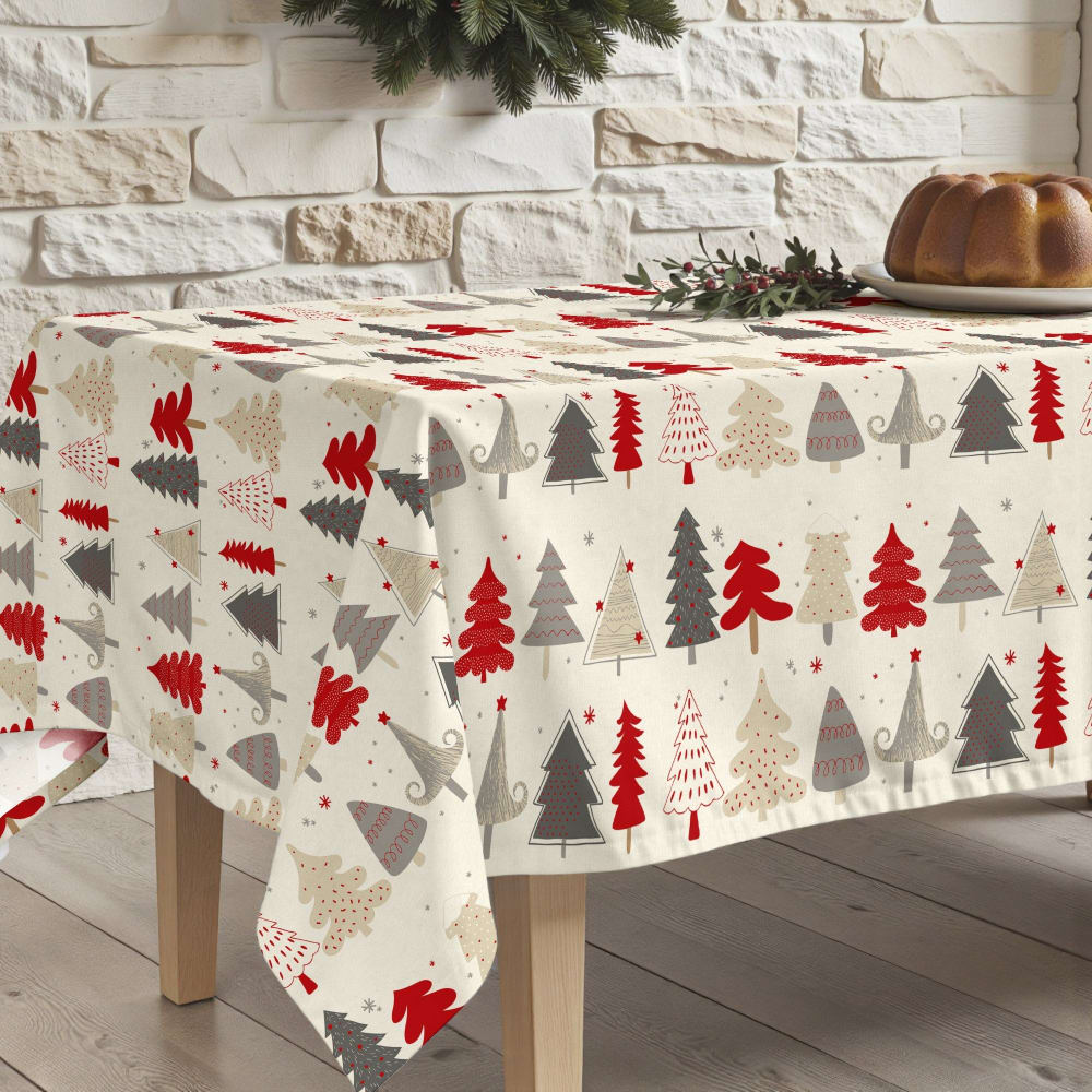 Nappe de noël anti-taches 100% coton multicolore 100x155 cm - Maisons du Monde