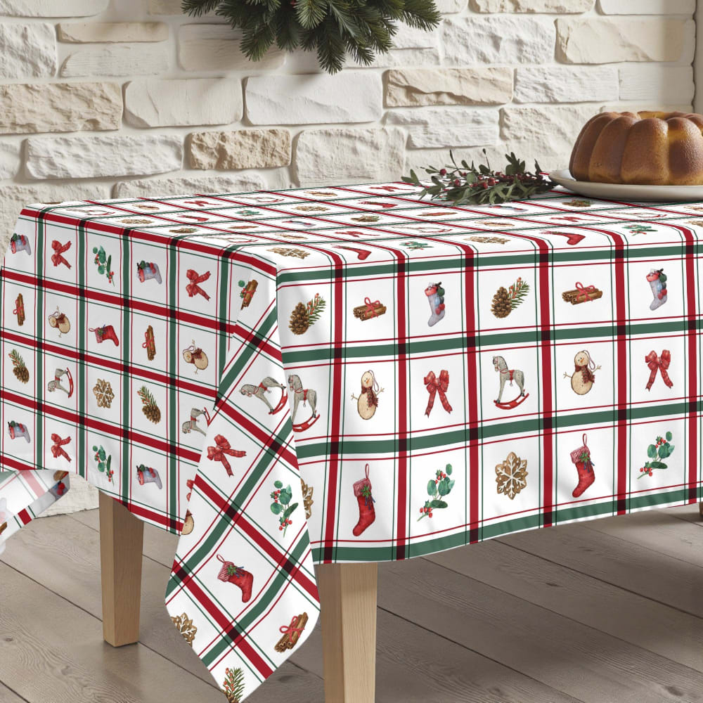 Nappe de noël antitache en coton multicolore 300x140 cm - Maisons du Monde