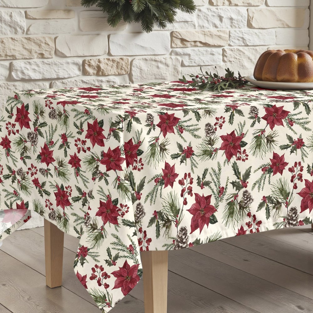 Nappe de Noël en coton et polyester multicolore 200x140 cm - Maisons du Monde