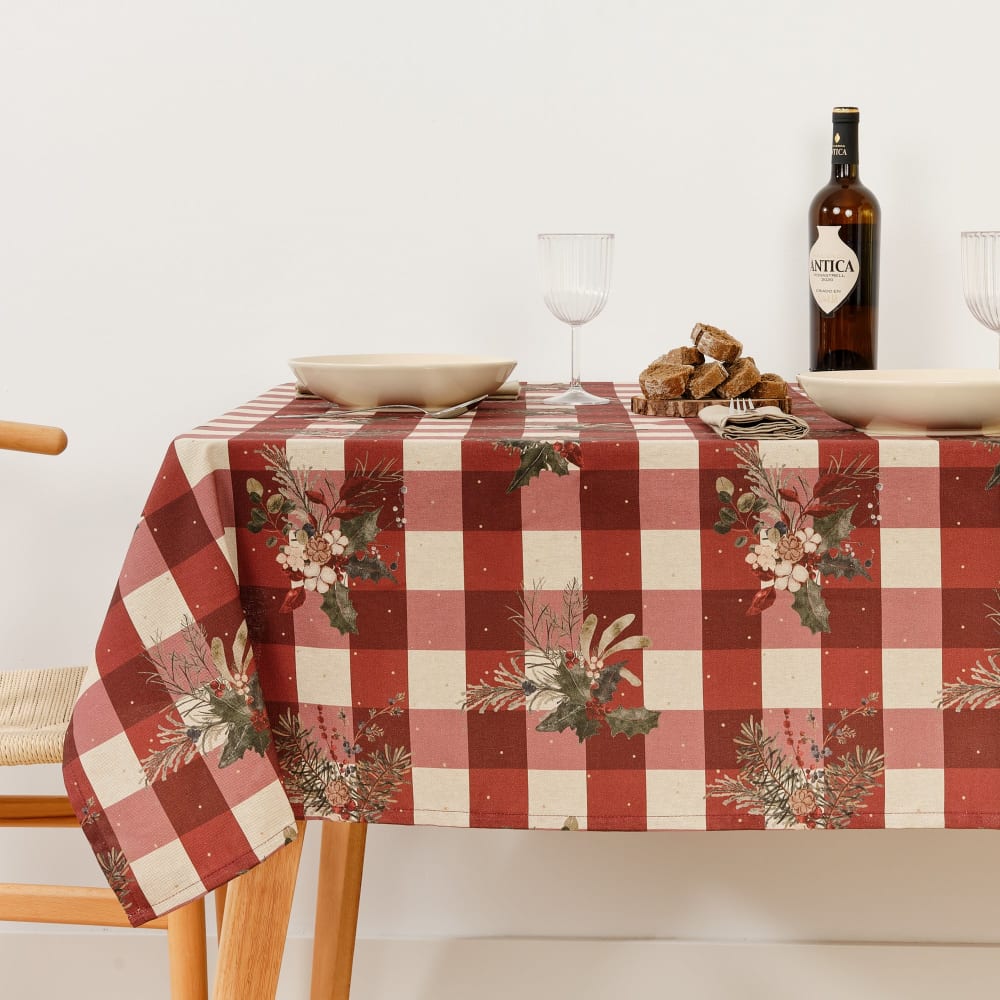 Nappe de Noël en tissu Rouge 140x140 cm Nappe de Noël en tissu Rouge 140x140 cm