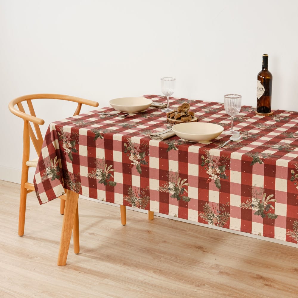 Nappe de Noël en tissu Rouge 140x140 cm - Maisons du Monde