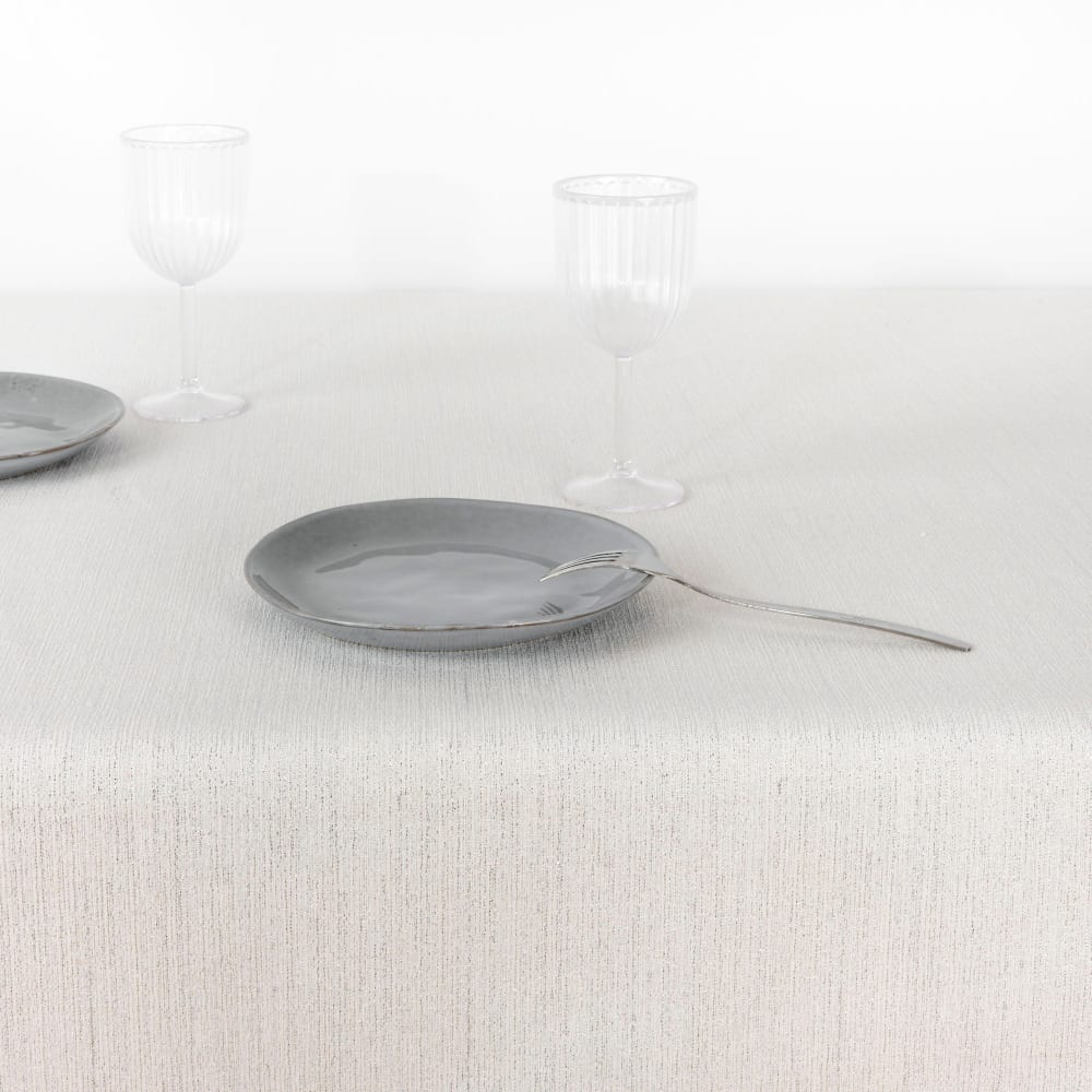 Nappe de Noël jacquard blanc et argenté 155x155 cm - Maisons du Monde