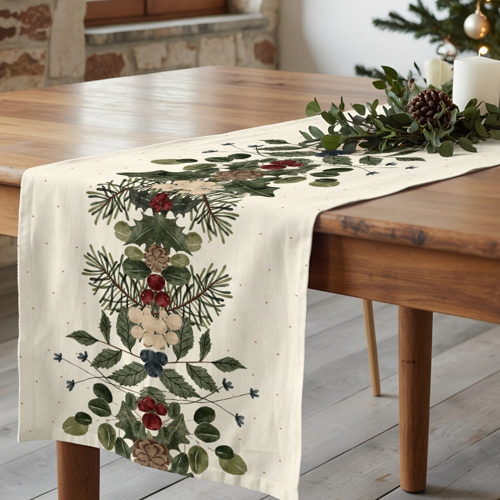 Chemin de table en coton multicolor 140x45