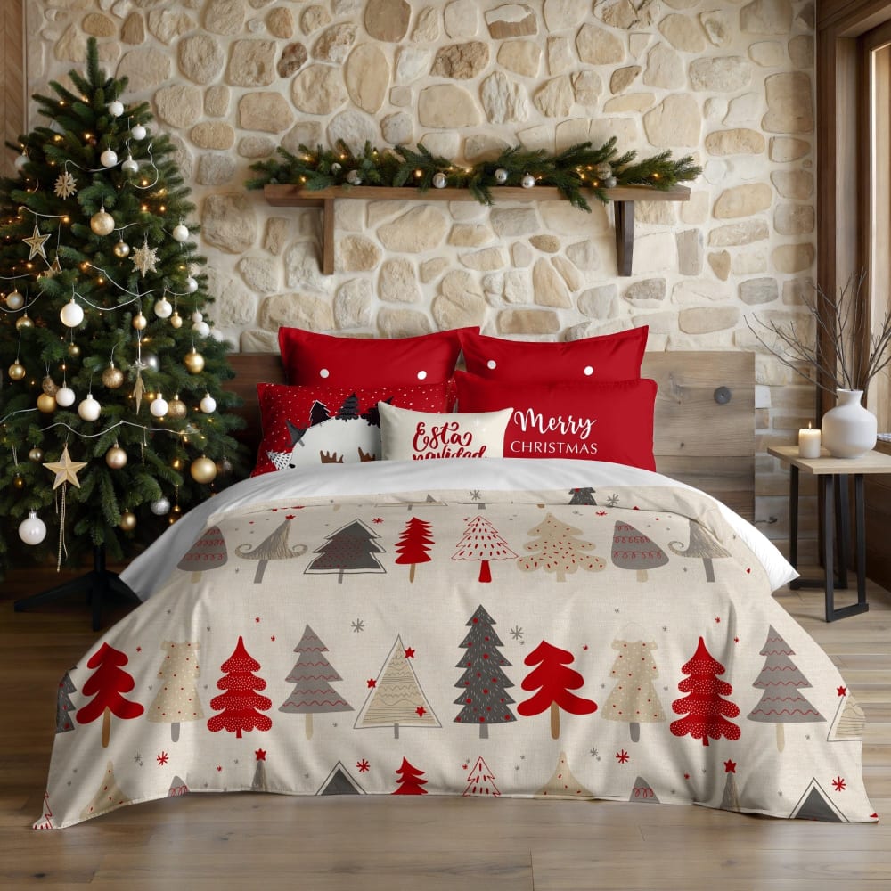 Funda nórdica navidad poliéster multicolor 140x200 cm