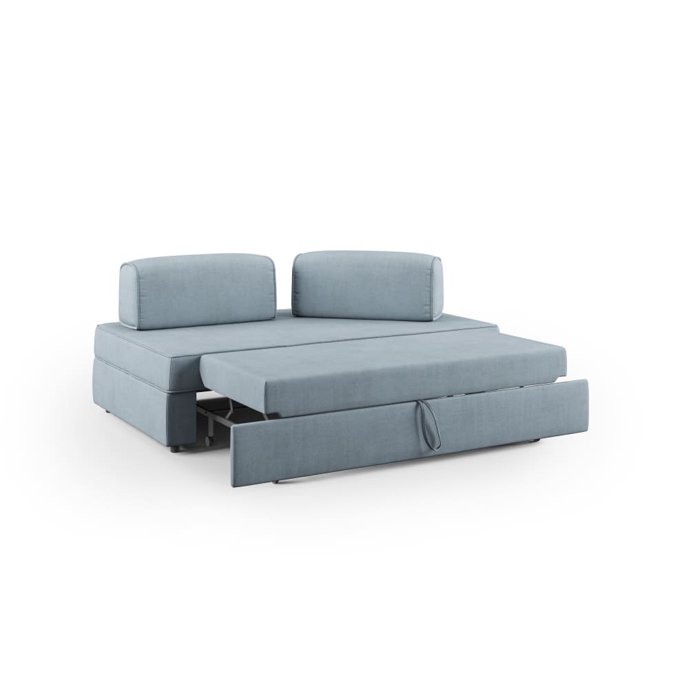 Canapé avec pouf amovible 160 cm bleu pastel