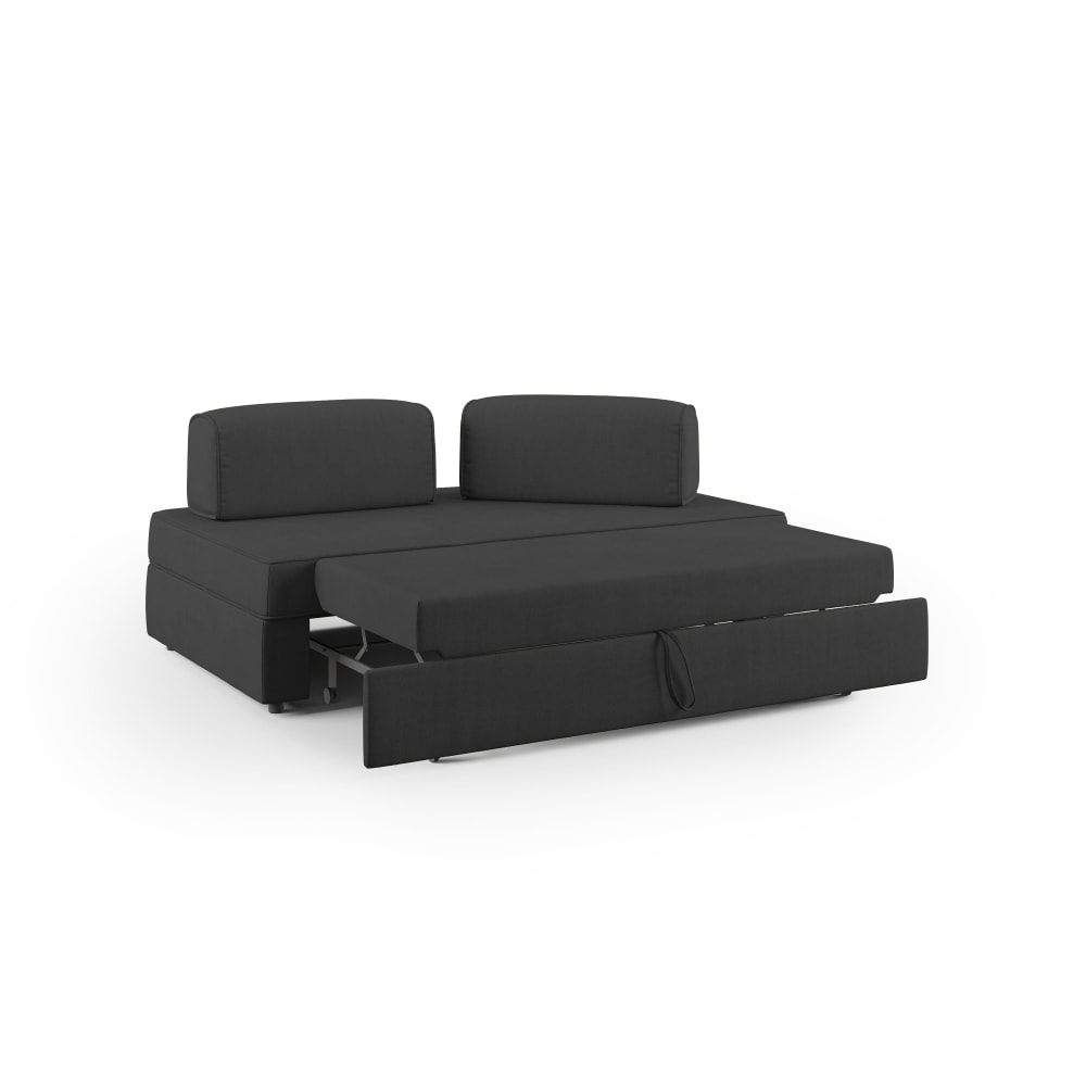 Canapé avec pouf amovible 160 cm noir