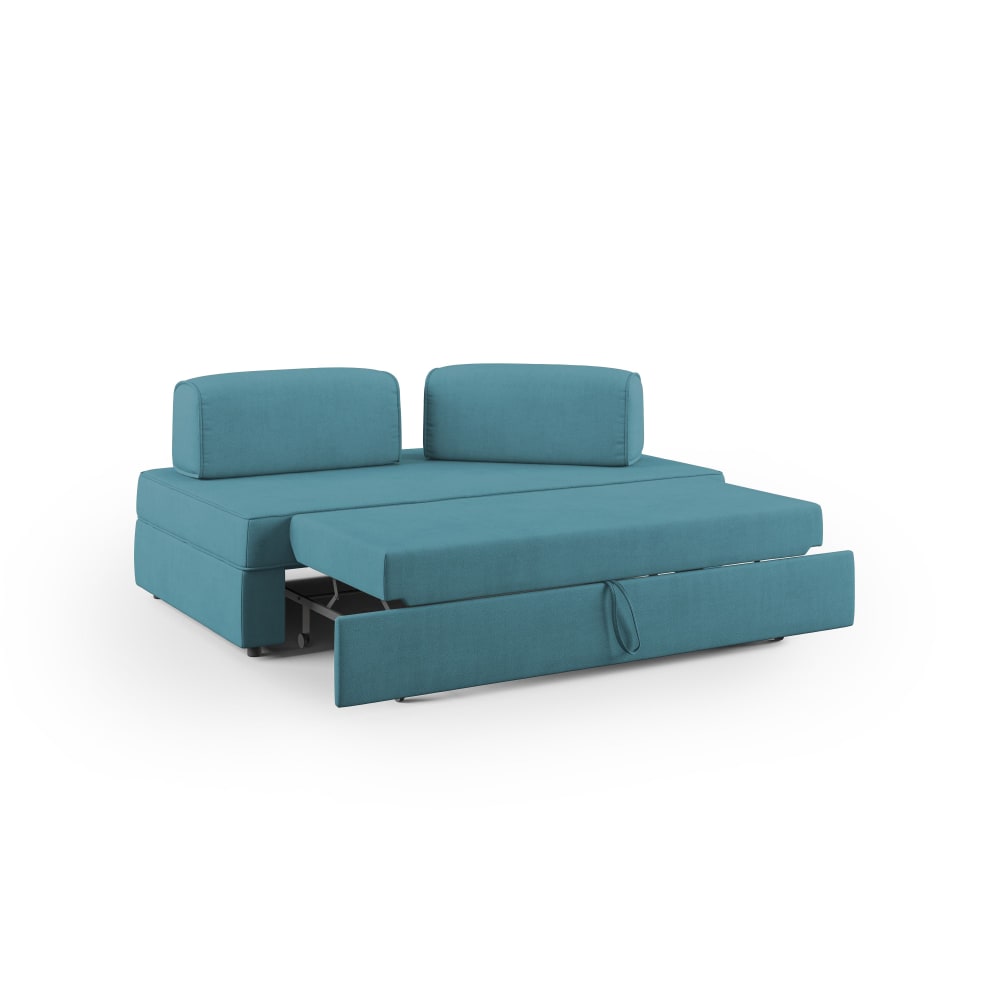 Canapé avec pouf amovible 160 cm bleu ciel