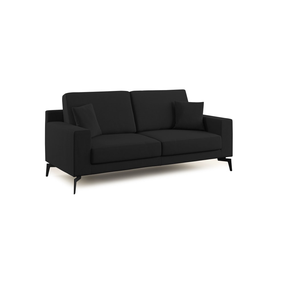 Canapé en microfibre 166 cm noir