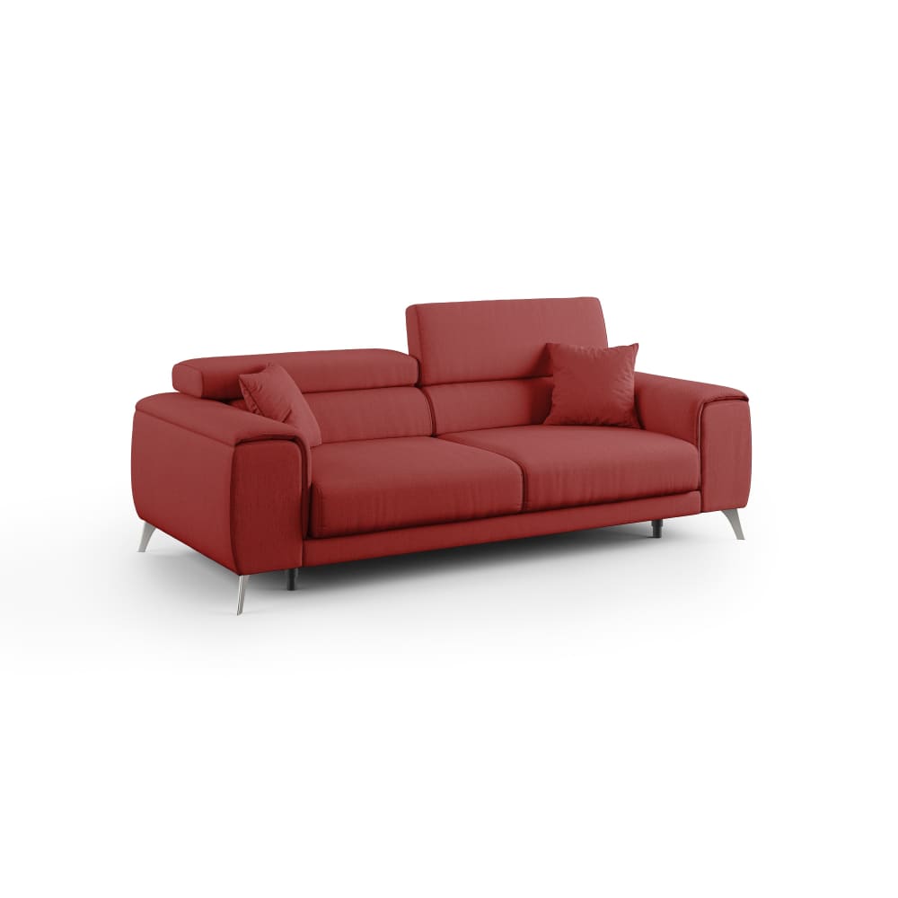 Canapé avec assises coulissantes en tissu 215 cm rouge