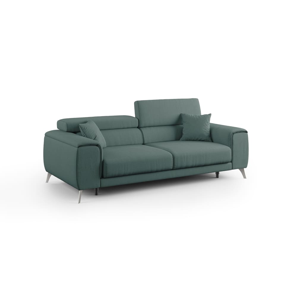 Canapé avec assises coulissantes en tissu 215 cm vert