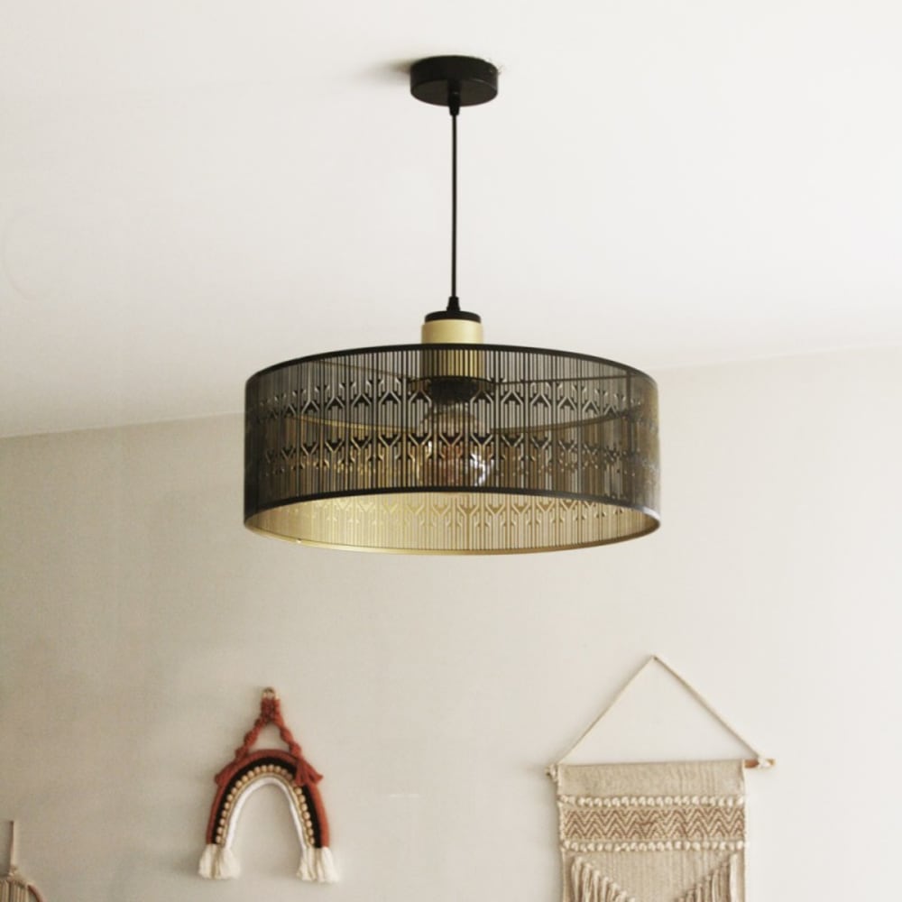 Suspension métal ajouré noir et or diam.45 — vue 4