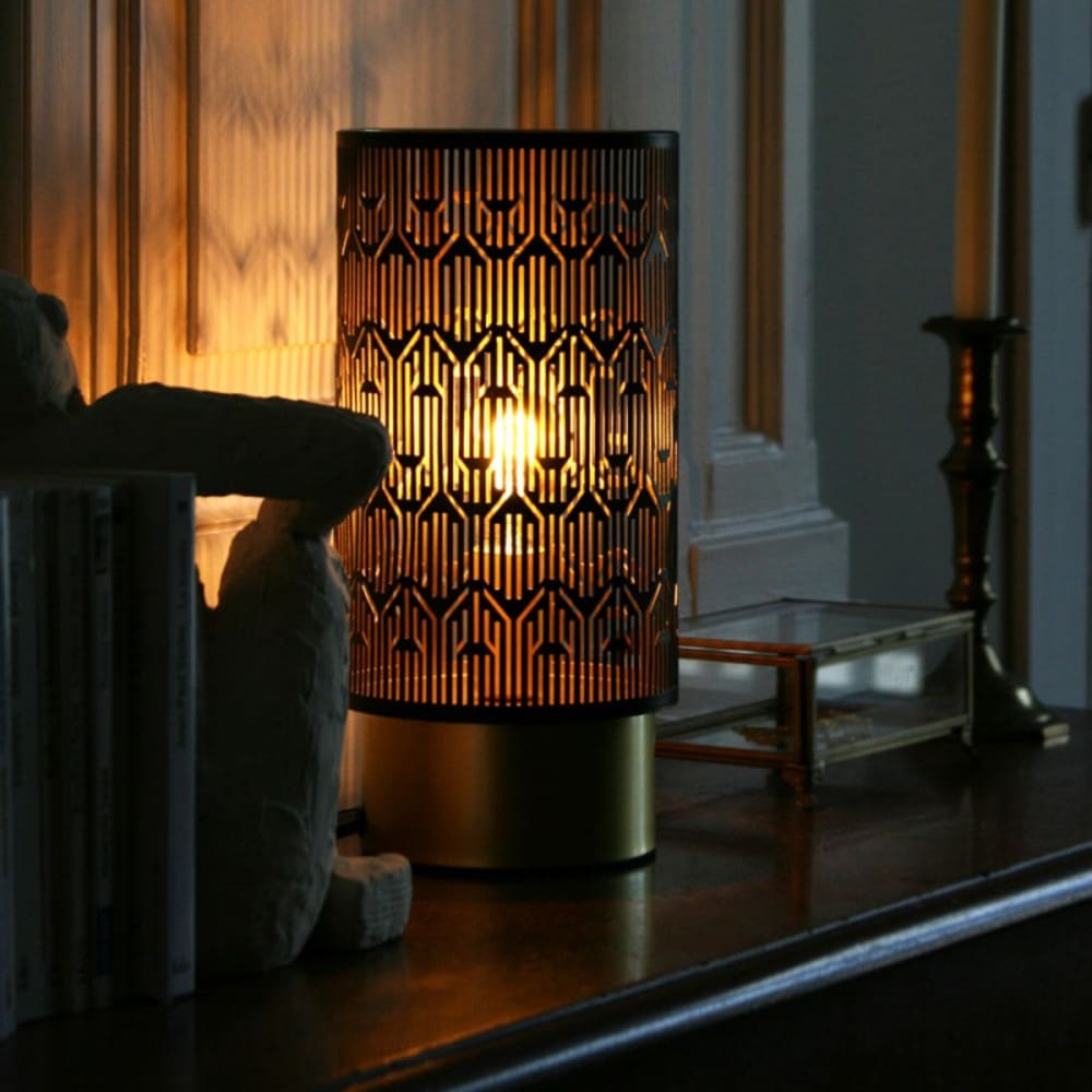 Lampe à poser métal ajouré noir et or - Maisons du Monde