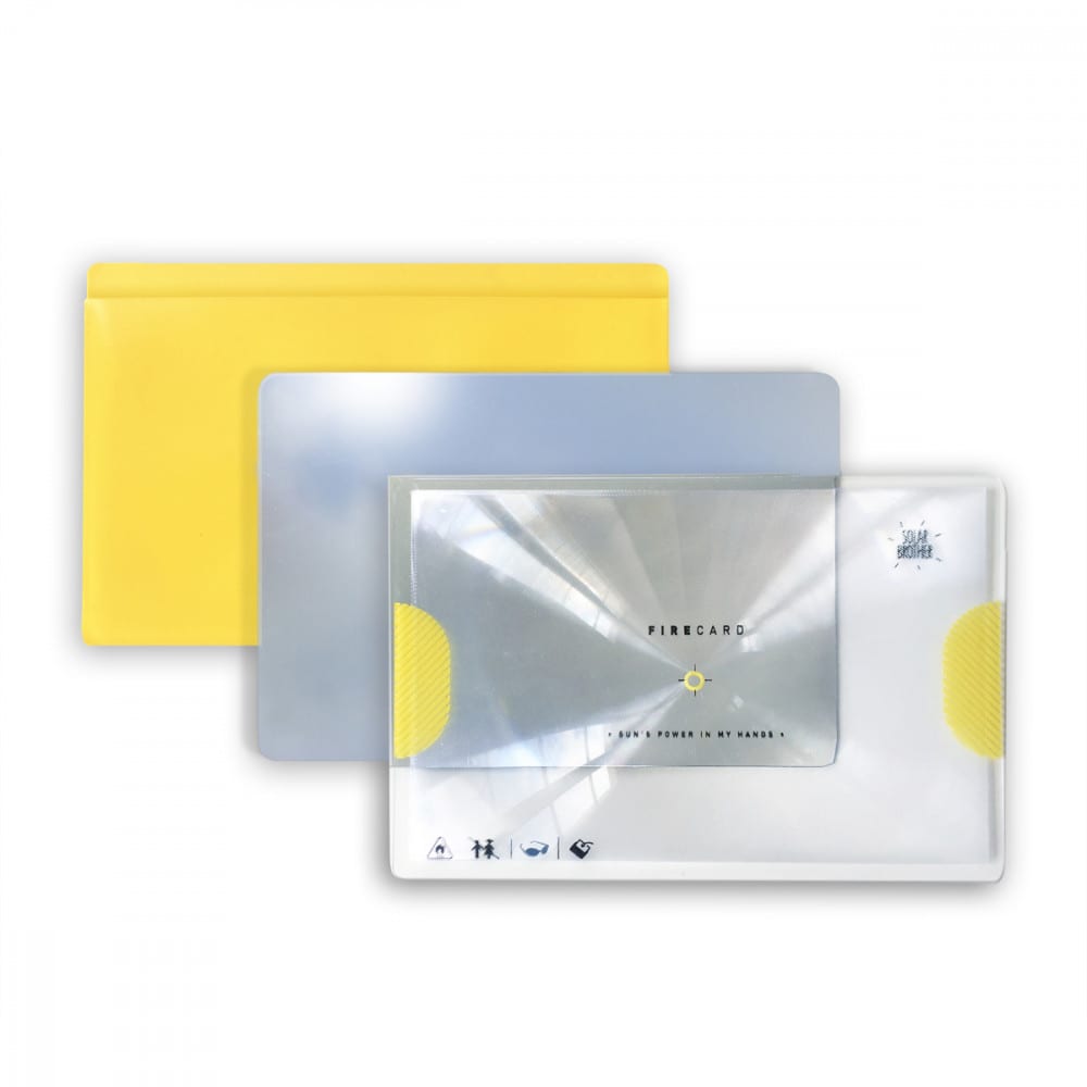 Miroir et allume feu solaire en plastique argent