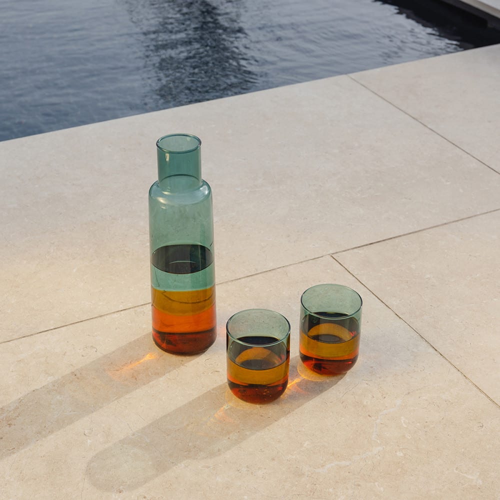 Lot de 2 verres bicolore en verre orange - Maisons du Monde