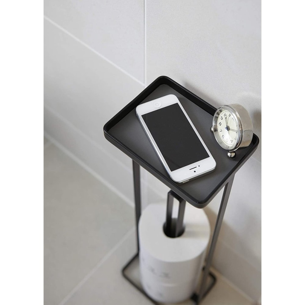 Porte papier toilette avec support téléphone - noir - Maisons du Monde