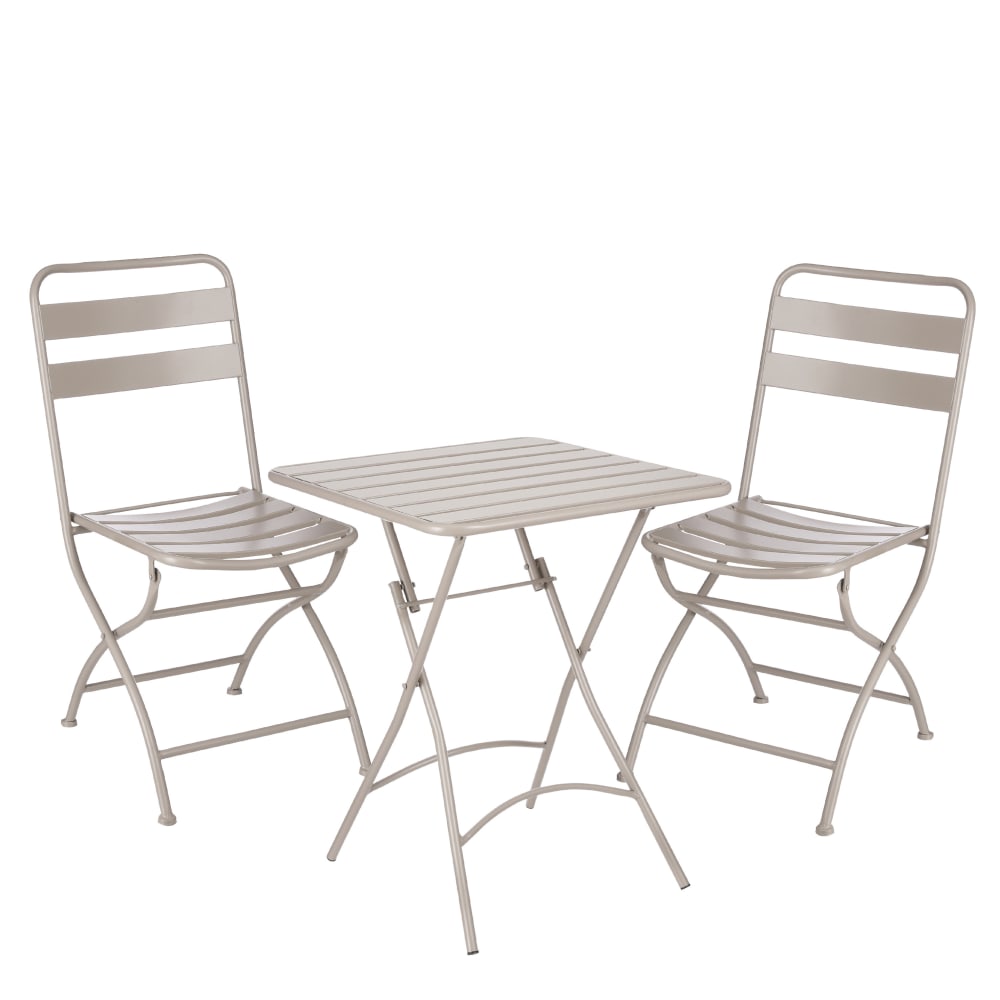 Ensemble jardin bistro 3 pièces en metal marron