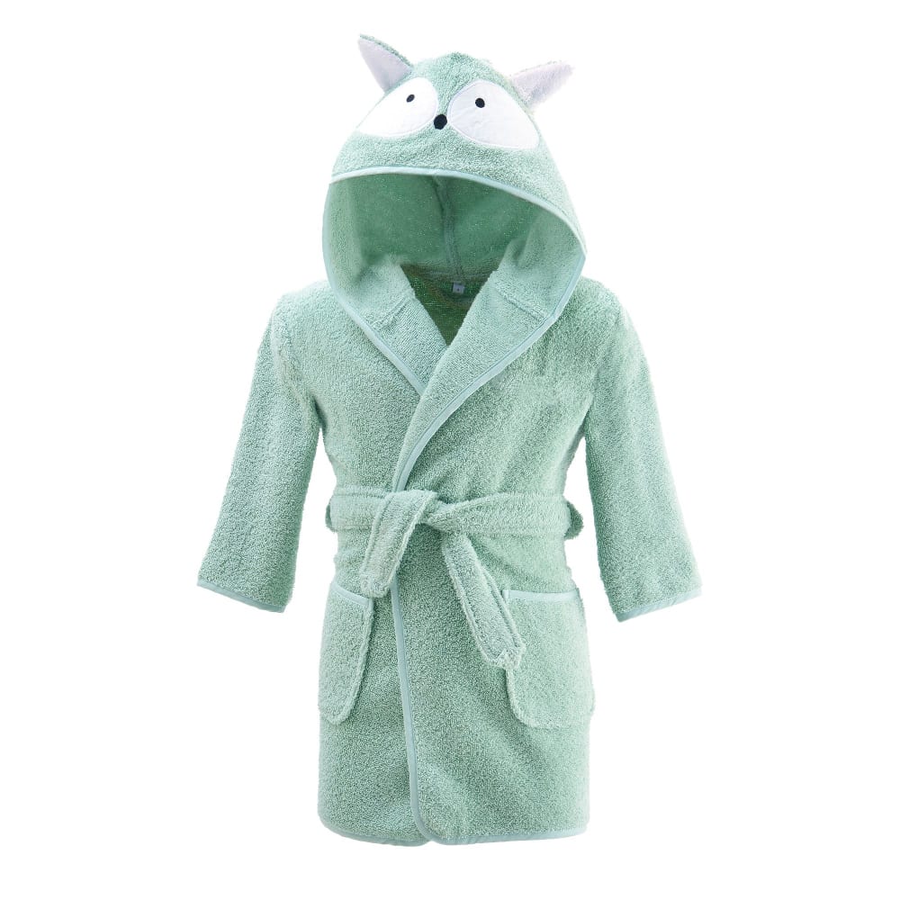 Peignoir de bain en coton vert amande 4 ans Peignoir de bain en coton vert amande 4 ans
