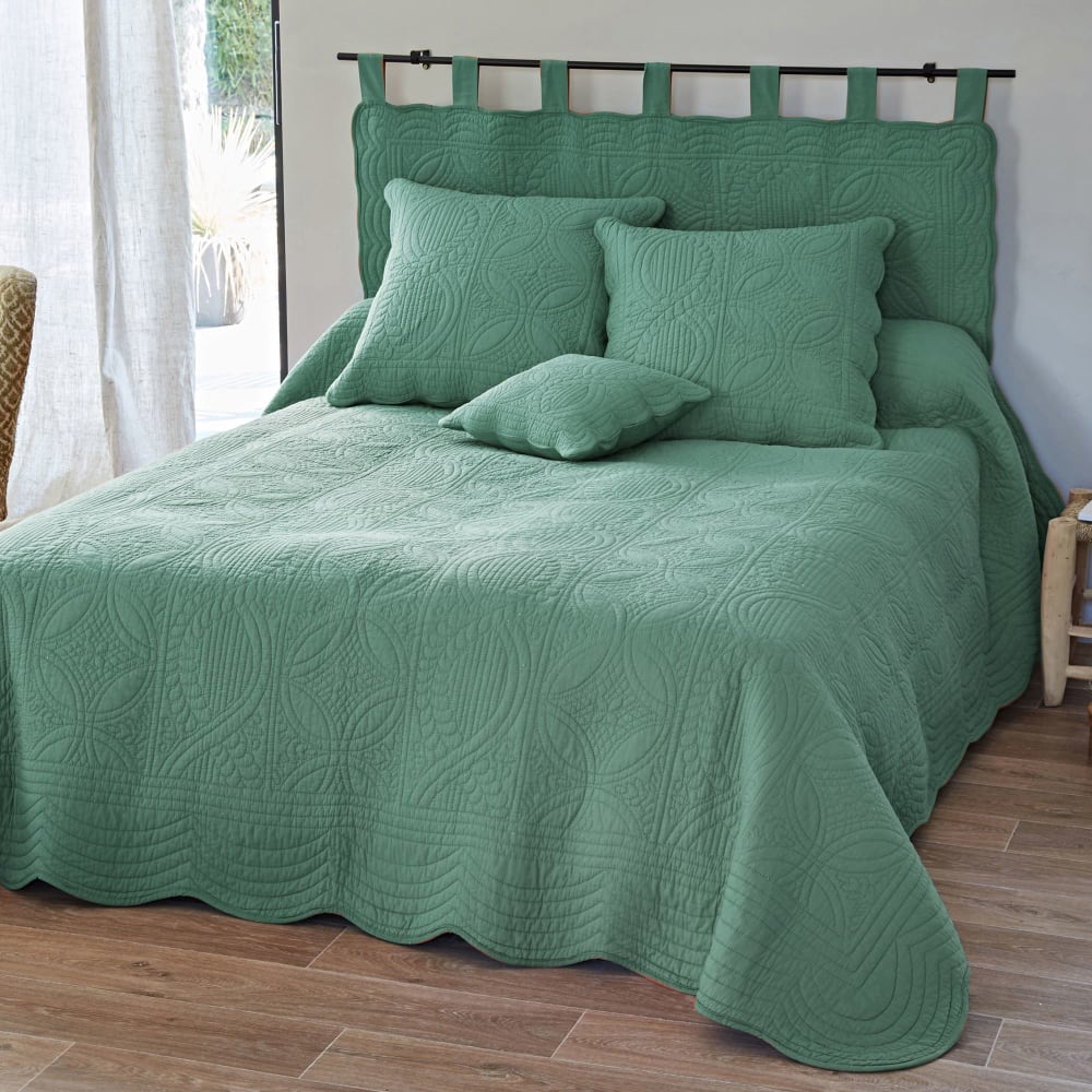Housse de coussin en coton 370 g/m² vert eucalyptus 40x40cm