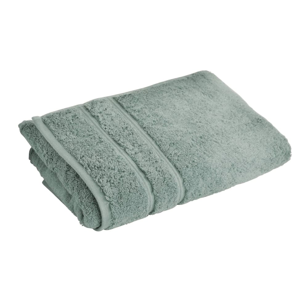 Drap de bain en coton vert de gris 100x150cm