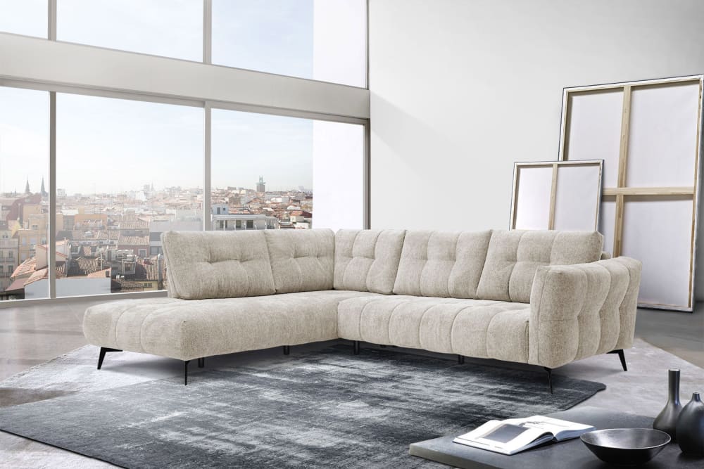 WOZIMO Ecksofa 5-Sitzer, beige Beige