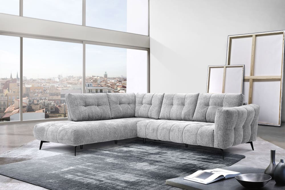 Ecksofa 5-Sitzer, grau - Maisons Du Monde