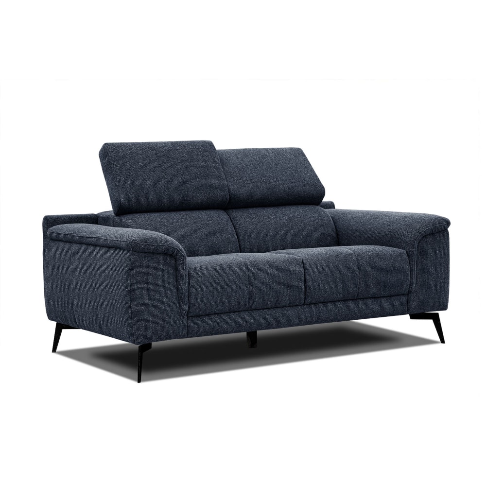 Wozimo Sofa 2-Sitzer mit verstellbare Kopfstützen, blau style modern - Stoff