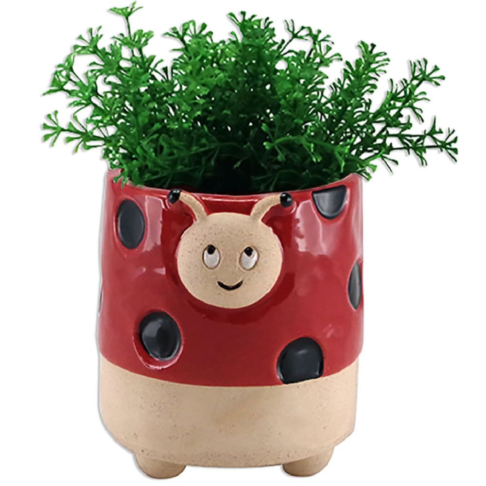 Petit cache pot coccinelle en céramique 12 cm