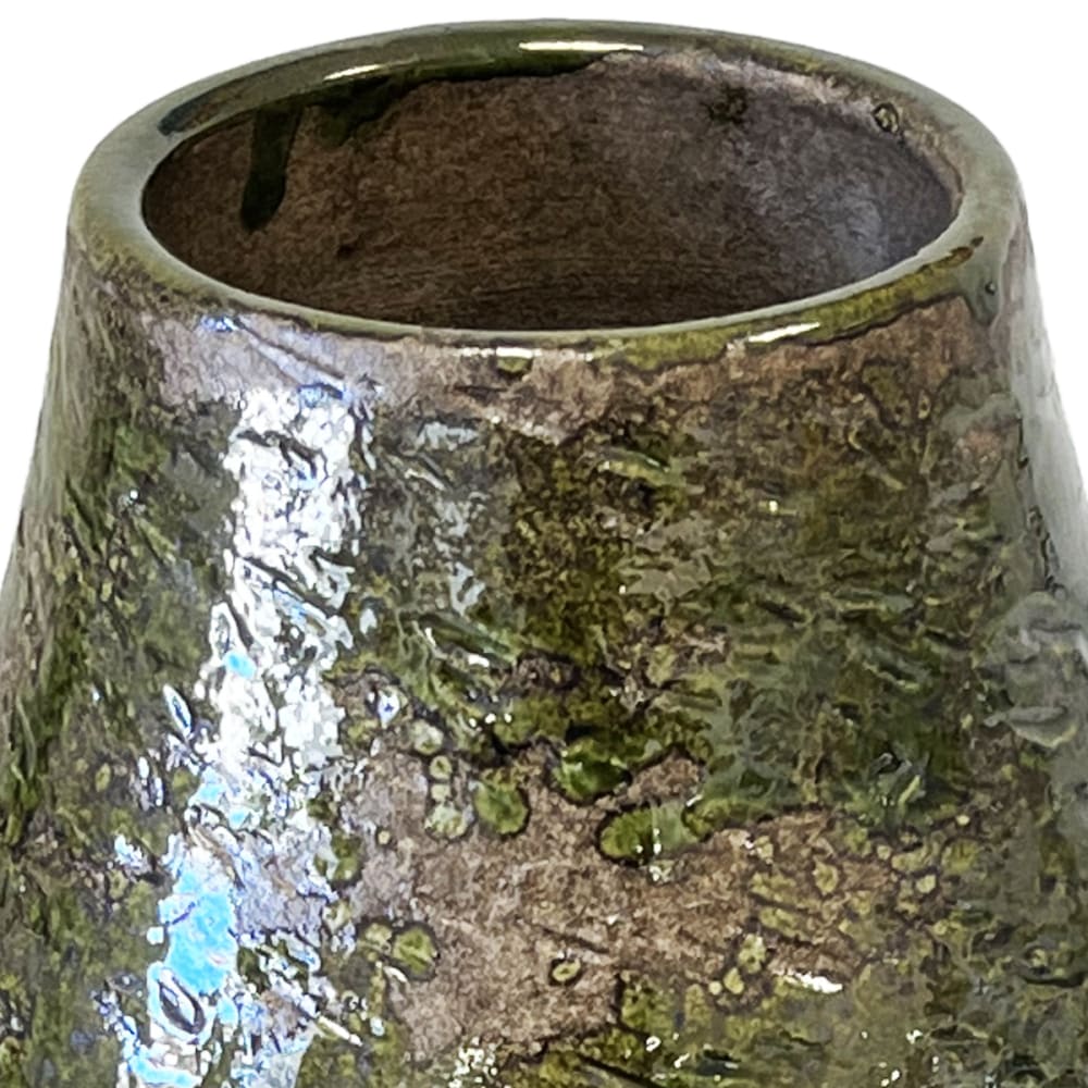 Vase artisanal en céramique vert vitrifié 29 cm - Maisons du Monde