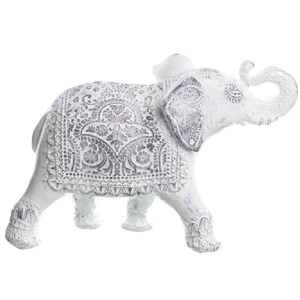 IXIA Statuette Eléphant Blanc de cérémonie Dimensions: 13.5 x 6.5 x 20 cm Polyrésine